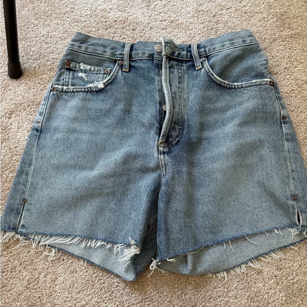 AGOLDE Dee Super High Waist Cutoff Denim Shorts (Epic)